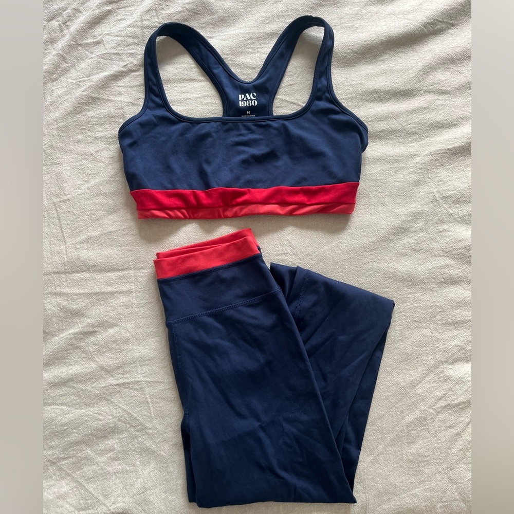 PacSun Navy and Red Activewear Set
